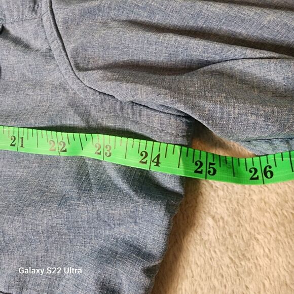 Wrangler Men's L ATG Alex Short Sleeve Button-Down Shirt Blue Check Zip Pocket - Picture 5 of 7